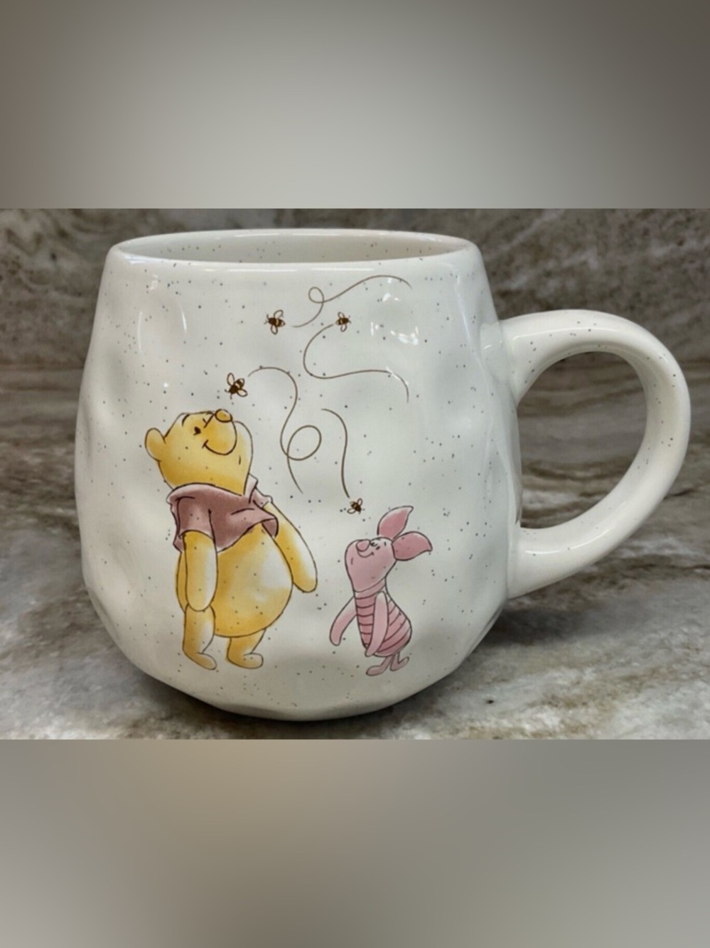 Disney Winnie the Pooh White Ceramic Plate with Black Markings